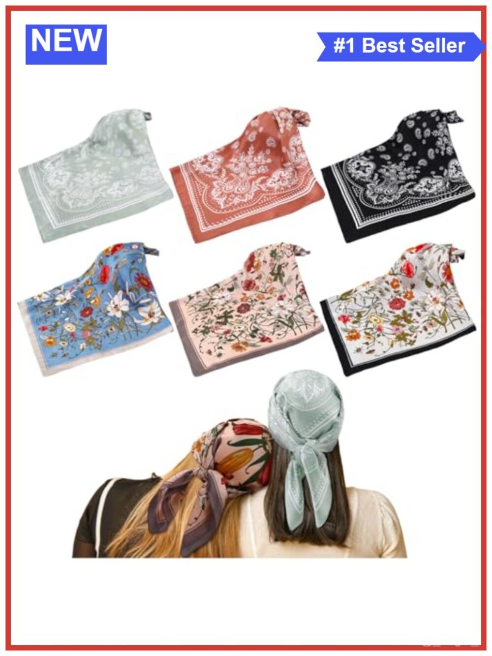 Satin Silk Feel Large Square Scarf Wraps Polyester Bandana Hair Neck